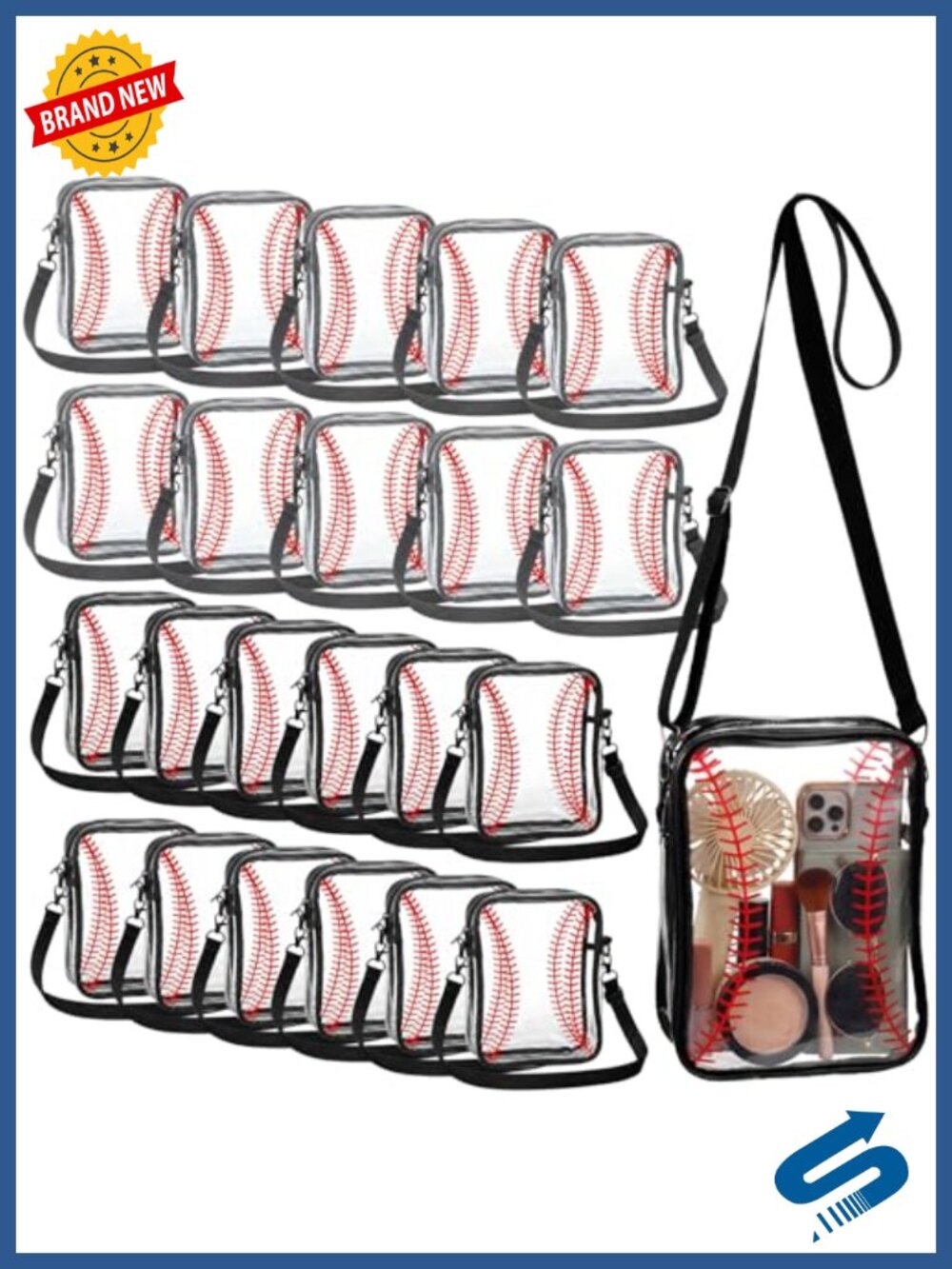 Clear PVC Crossbody Bag Stadium Approved Messenger Shoulder Purse Work Travel
